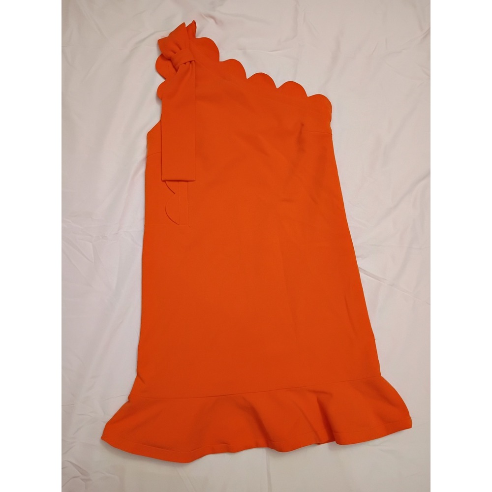 Victoria Beckham for Target Orange One Shoulder Scallop Ruffle Mini Dress XS